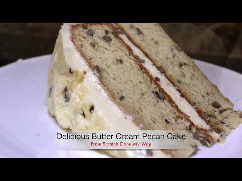 Delicious Butter Cream Pecan Cake