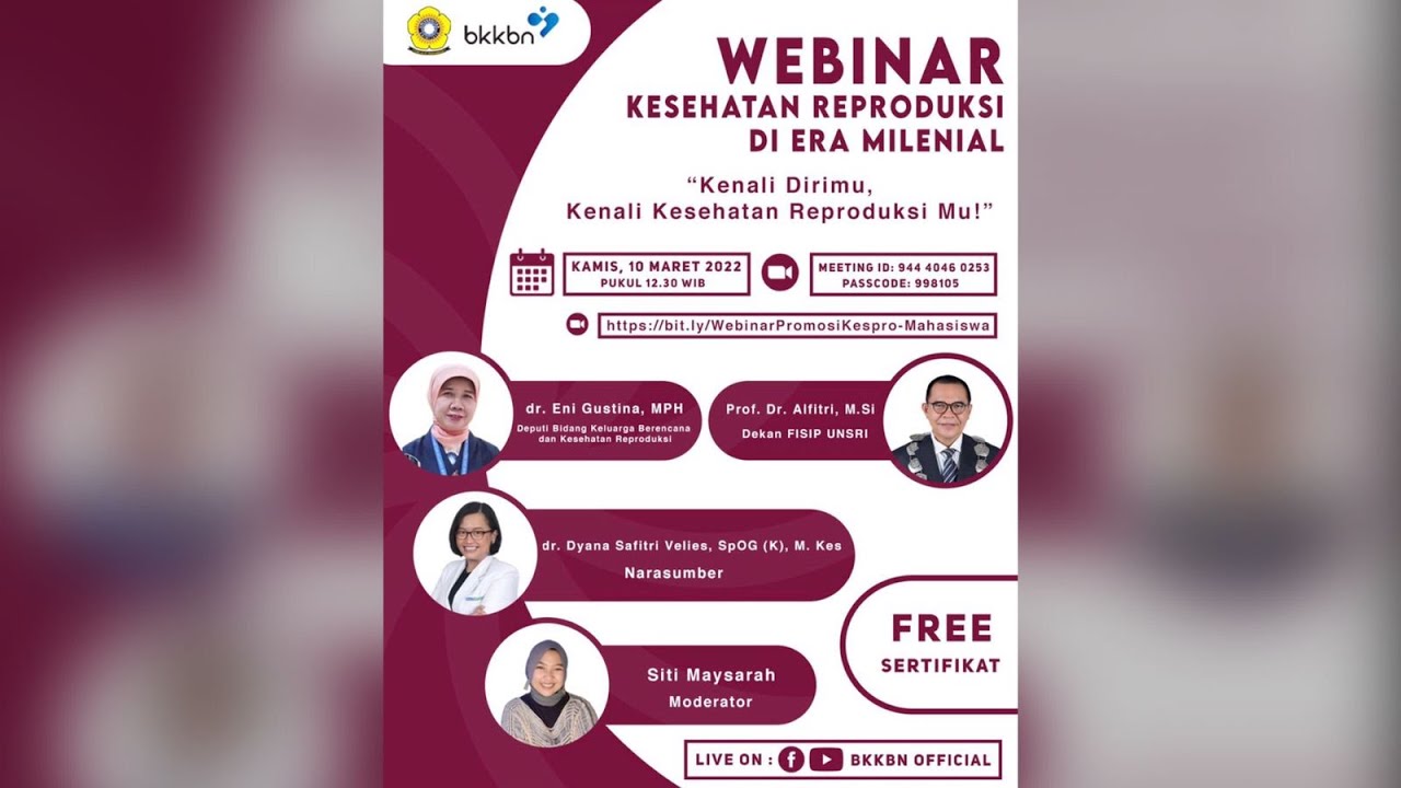 WEBINAR KESEHATAN REPRODUKSI DI ERA MILENIAL 