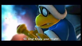 Super Mario Galaxy Kamek Sends Mario Flying but it's Game Over