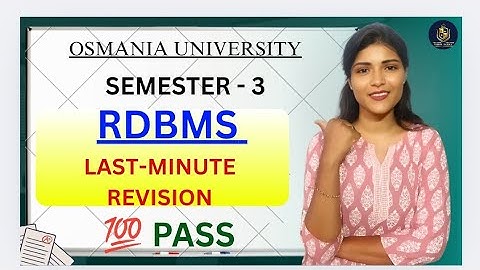 RDBMS | LAST-MINUTE REVISIE | LMR | SEM-3 OU | @shivanipallela