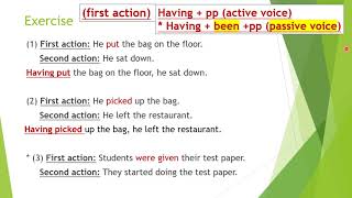 S3 Having + past participle
