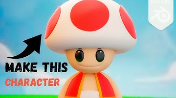 How to make a cute 3d character in blender-Toad from Super Mario Bros Tutorial