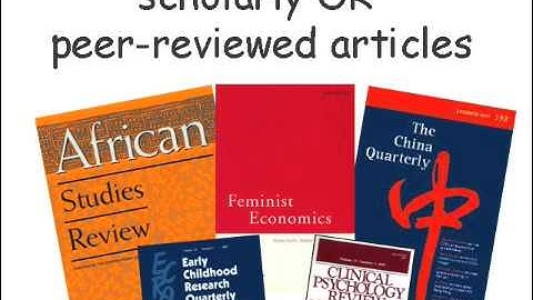 Research Minutes: How to Identify Scholarly Journal Articles