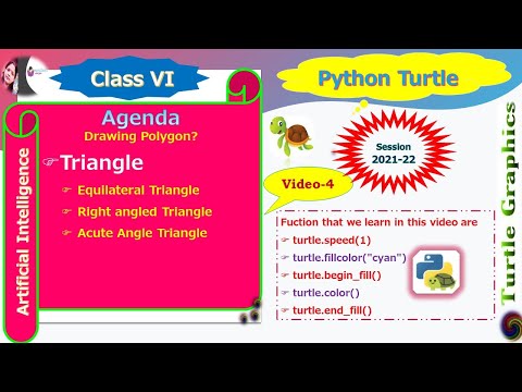 || Python Turtle ||  4- Drawing polygons - Triangle || Session 2021-22 ||