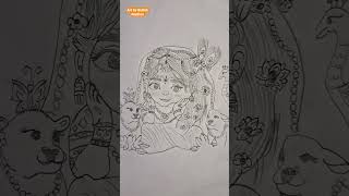 Cute Radha Drawing | Pencil Art by Ruthik Nadhan ❤️ #Shorts