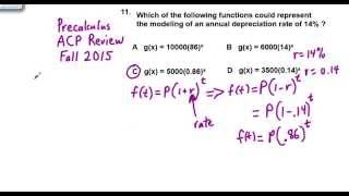 Precalculus Finding an  Exponential Depreciation Function