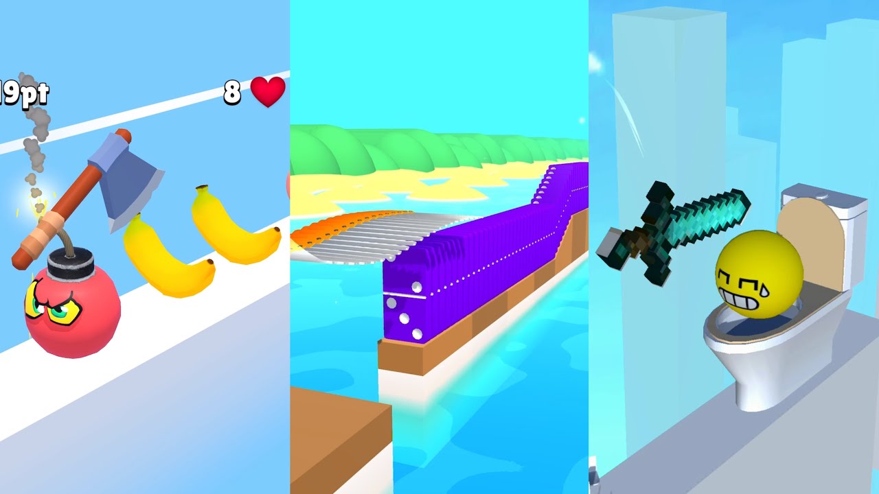 Cut Master 3D vs Flying Cut vs Almost Cut Very Satisfying And Relaxing ASMR Slicing Game