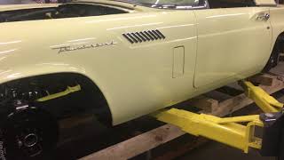 Frame swap on a 1957 T-Bird by Jellybean AutoCrafters