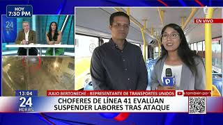 Choferes evalúan paralizar labores tras ataque a bus de la Línea 41 🚌👍 (3/3)