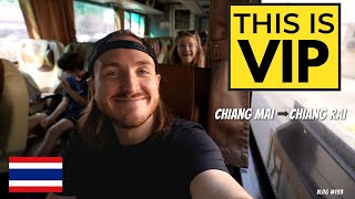 The Famous VIP GREEN BUS [Chiang Mai to Chiang Rai] 🇹🇭