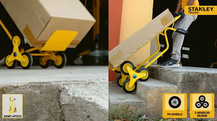 Stanley 3 Wheels Stair Climbing Trolley and Hand Truck 200Kg HT523 Demo - Technocart.com
