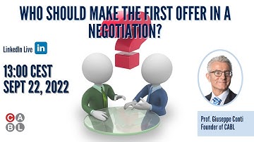 Webinar: Who should make the first offer in a negotiation?