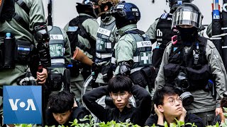 Hong Kong Riot Police Detain Protesters at Protest Against ...