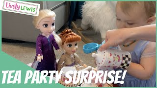 Frozen Tea Party! Anna, Elsa and little Elsa are in for a surprise!
