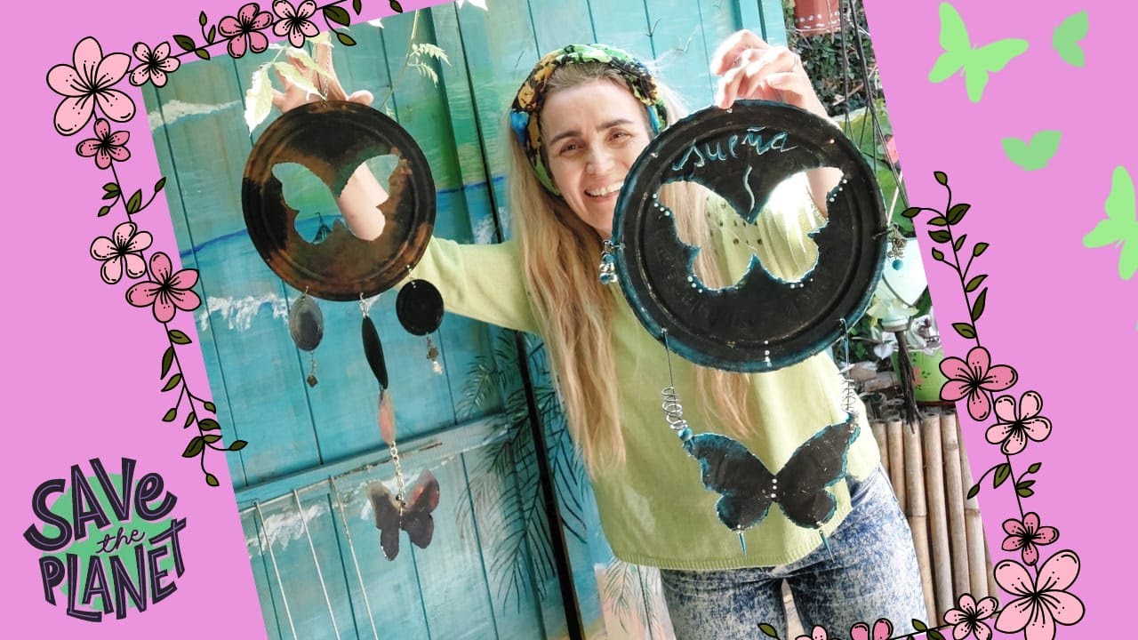 Sacabocado a mano, con forma de mariposa, #latas #sueña.Manualidades, reciclar, rehusar, reducir ♻️