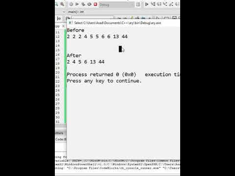 Remove Duplicate Elements from Array | C++ Program | #shorts | - YouTube