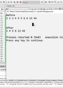 Remove Duplicate Elements from Array | C++ Program | #shorts | - YouTube