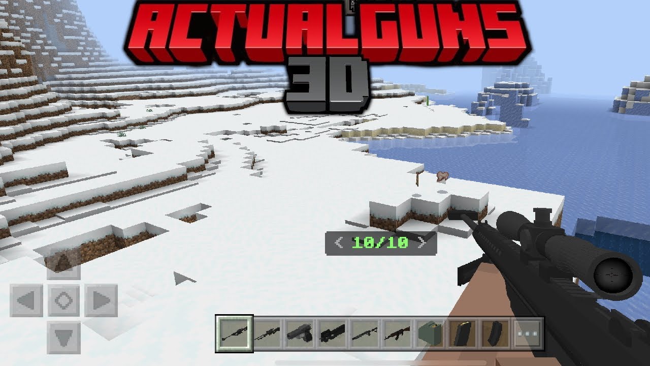 Actual guns 3d addon for minecraft pe bedrock mcpe youtube