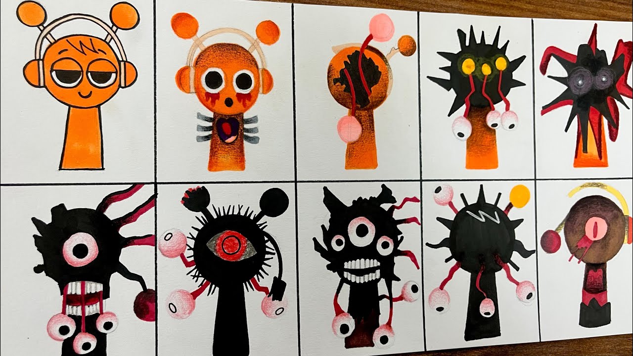 Drawing Incredibox Sprunki : Phase 1 to Phase 10 [Oren] / Sprunki Mix ...