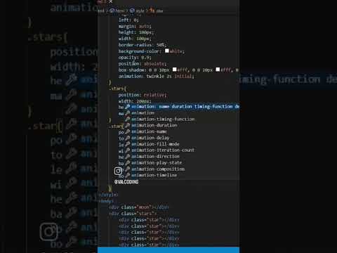 Moon and Stars creation using Html in Vscode #css #html #javascript #vscode