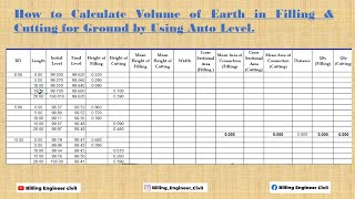 How to calculate Volume of Earth filling and cutting for a ground by using auto level. screenshot 4