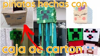 como hacer una piñata fácil y rapido con una caja de cartón,piñata de minecraf. #diadelniño #piñatas