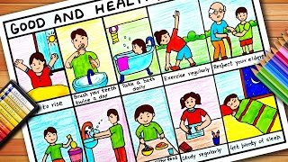 Good and Healthy Habits Drawing Healthy Habits Poster Health and Hygiene Chart Good Habit