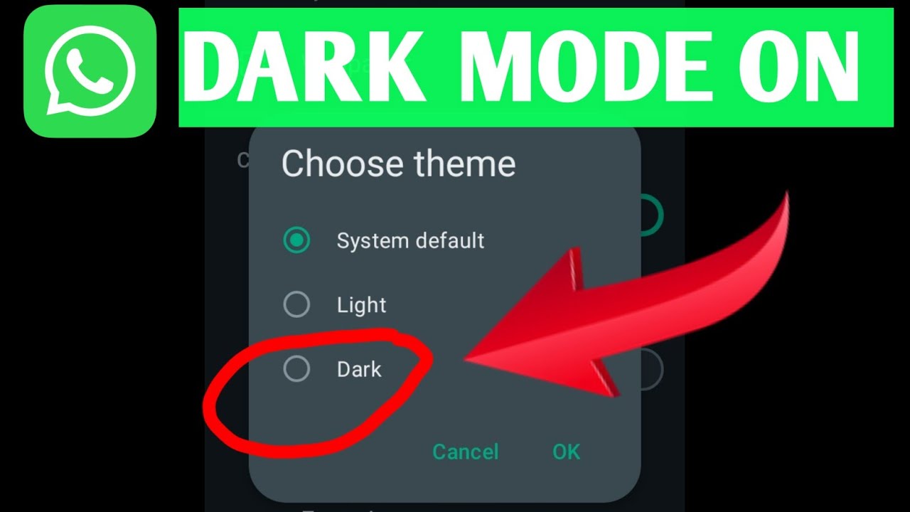 whatsapp dark mode kaise kare how to enable whatsapp dark mode YouTube