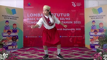 Raih Juara 1 - Wakil Prov. Jatim dalam Lomba Bertutur Bagi Siswa/Siswi SD/MI Tk. Nasional Th. 2021