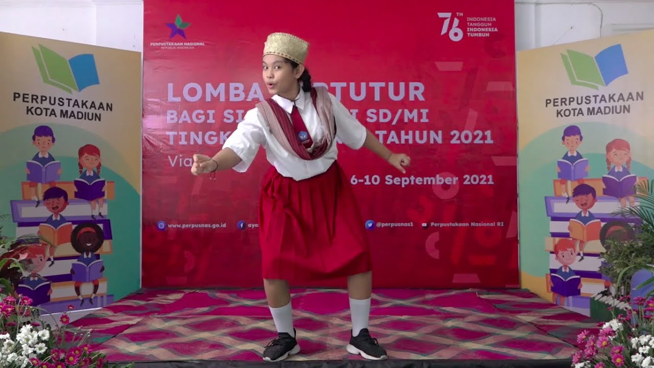 Raih Juara 1 - Wakil Prov. Jatim dalam Lomba Bertutur Bagi Siswa/Siswi SD/MI Tk. Nasional Th. 2021