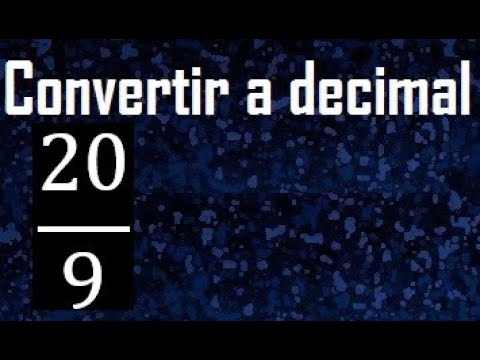 Video: ¿Cuánto es 9 sobre 20 como decimal?