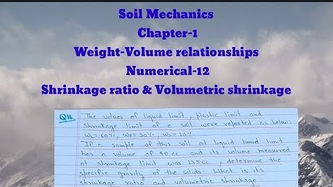 #12 numerical on shrinkage ratio and volumetric shrinkage || consistency limits ||