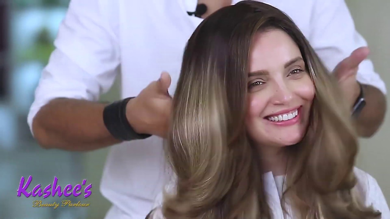 armeena khan  at kashee's for human hair extensions