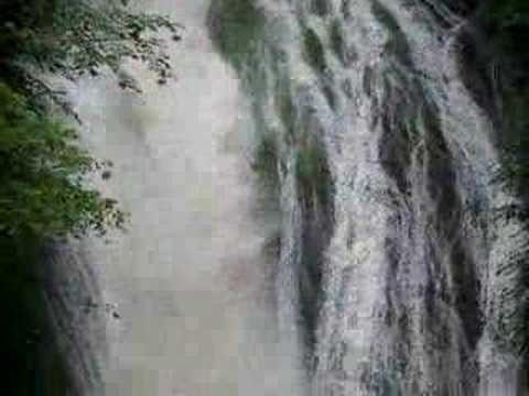 Lydford gorge Devon white lady waterfall in flood