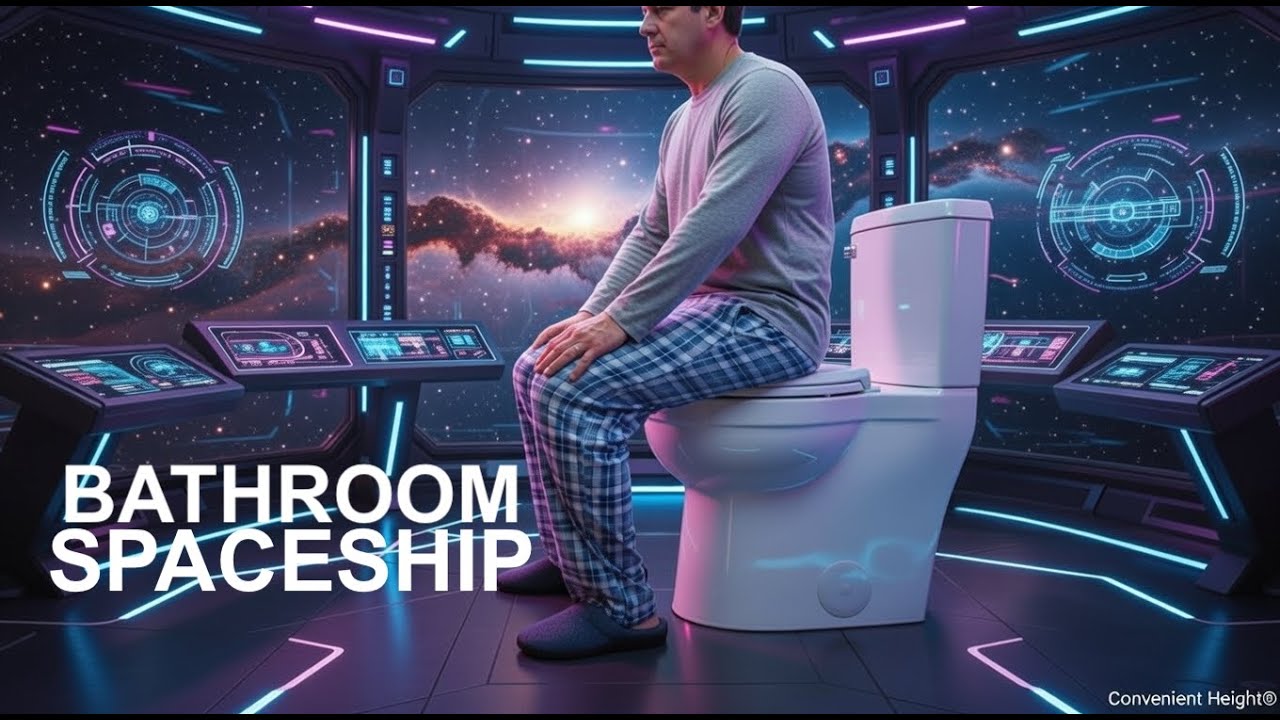 Hey Elon, now that 's a SPACESHIP - but for Bathroom, bro (made by Convenient Height Tall Toilet Co)