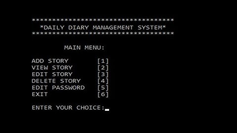 PERSONAL DIARY MANAGEMENT SYSTEM IN C++ WITH SOURCE CODE