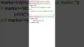 Python Selection Statements Tutorial for Beginners | If Else Programs in Python 🔥 #datastructures