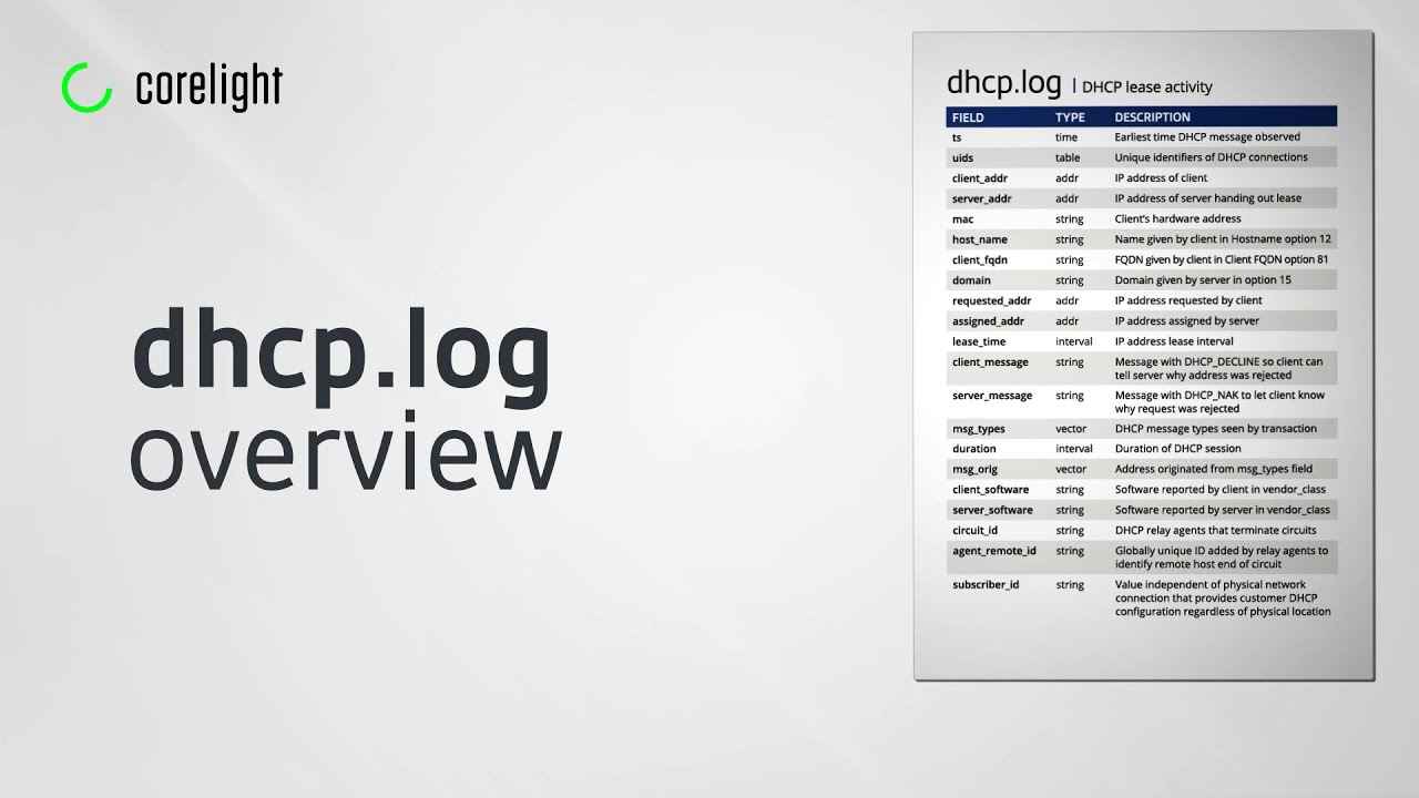 dhcp assignment log