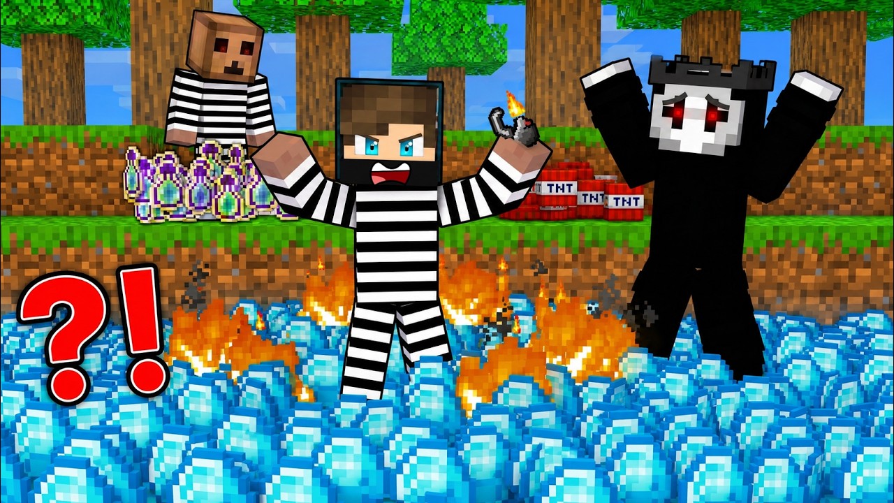 ماين كرافت لايف ستيل الحرامية #51 : حرقت اغراض المقنع و السيرفر صار نضيفة !!؟ 😱🔥