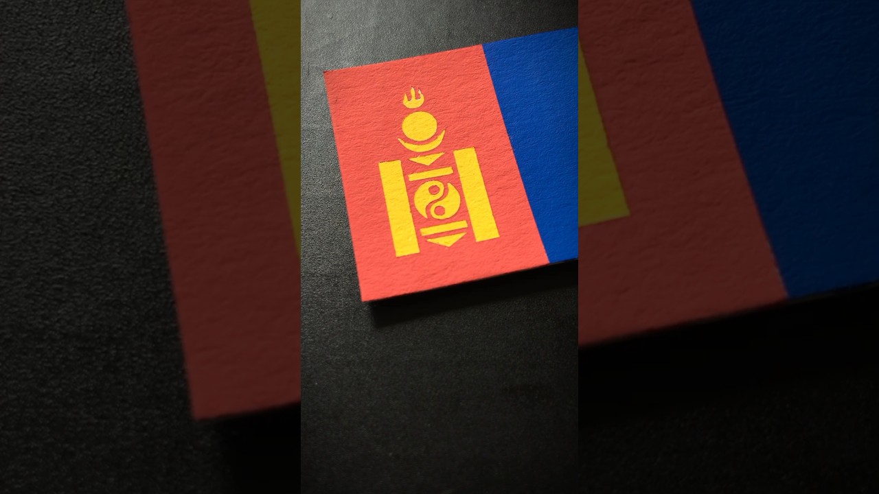 MONGOLIA ๐ฒ๐ณ Flag Drawing #asia #flags #posca #drawing