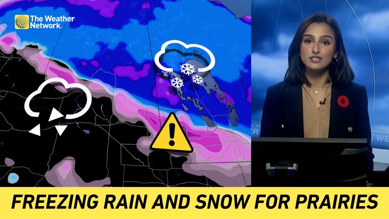 Freezing Rain and Snow Moving Across the Prairies This Weekend - YouTube