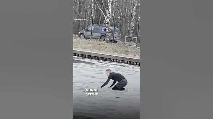 This man is risking his own life to save a drowning dog 😱❤️