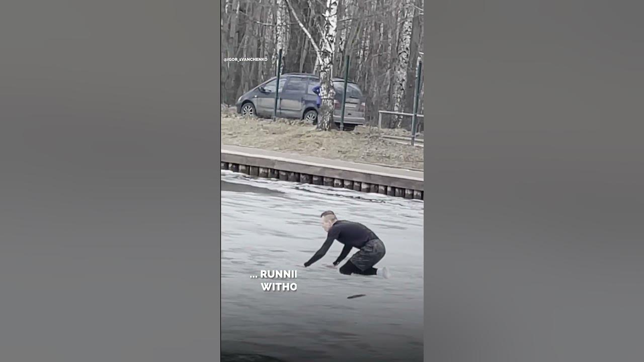 This man is risking his own life to save a drowning dog 😱 ️ YouTube