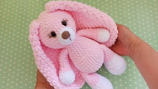 🐰Зайчик Крючком С Длинными Ушами Из Плюшевой Пряжи🐰Crochet Bunny🐰Häschen Häkeln