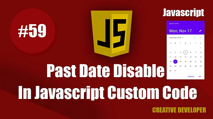 Past Date Disable In HTML DatePicker Using Javascript || Javascript || Javascript Tutorial || Date