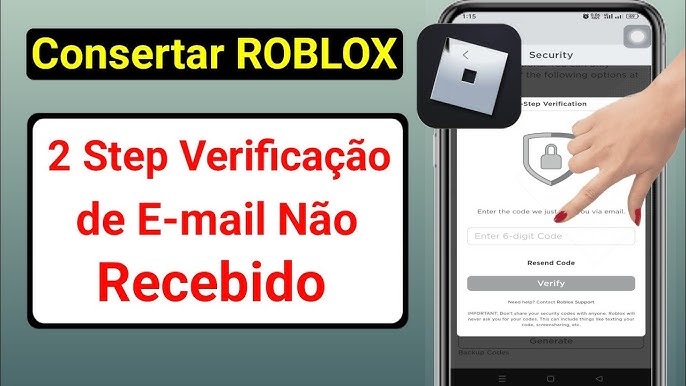 Código de verificação da conta Roblox: Jtigo Caixa de entrada para mim  Solicitação de login recebida