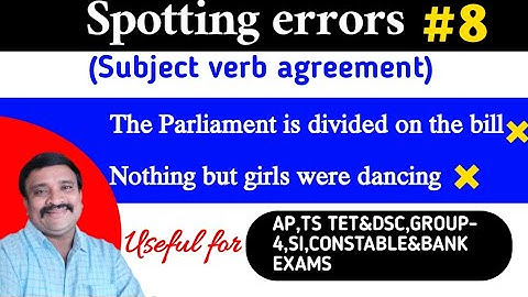 Spotting errors/Error detection based on Subject verb agreement in telugu for all competitive exams
