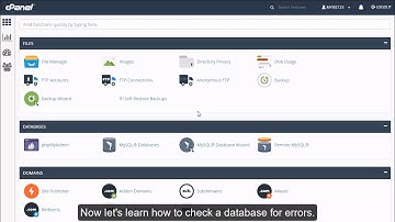 HOW TO CHECK A MYSQL DATABASE FOR ERRORS IN CPANEL?