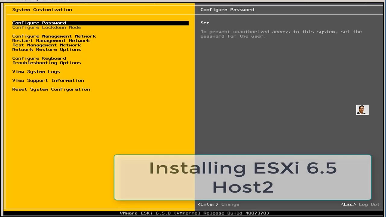 video 3 -  ESXi 6 5 Host 2 Installation steps with vCenter