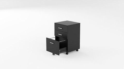DEVAISE | Black 16.1"W Wood 3 Drawer Mobile File Cabinet Assembly 2022